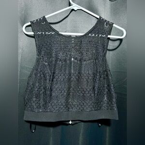 Bebe Crop Lace Top size L